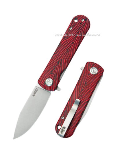 Kubey NEO Flipper Folding Knife, AUS10, G10 Black/Red, KU371E