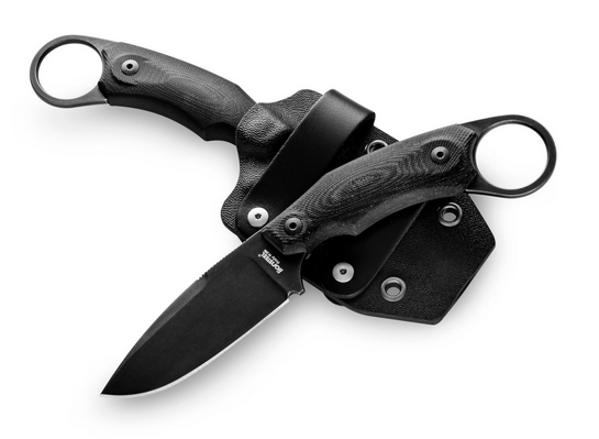 Lion Steel H2B GBK Fixed Blade Knife, M390 Black, G10 Black, Kydex Sheath