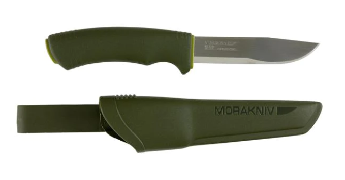Morakniv Bushcraft Fixed Blade Knife, Stainless, Forest Green, 12356