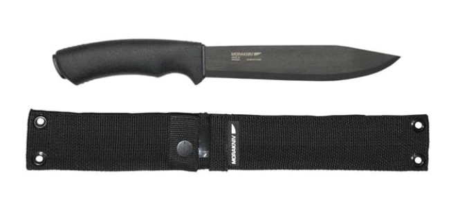 Morakniv Pathfinder Fixed Blade Knife, Carbon Black, Nylon Sheath, 12355