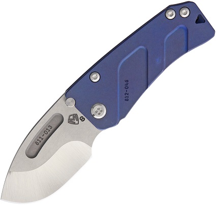 (Discontinued) Medford Hunden Framelock Folding Knife, S35VN Tumble, Titanium Blue