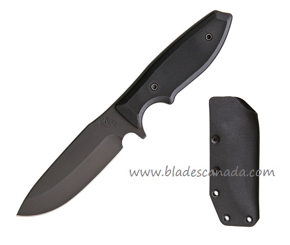 Medford Hunstman Strapper Fixed Blade Knife, D2 Black PVD, G10 Black, Kydex Sheath