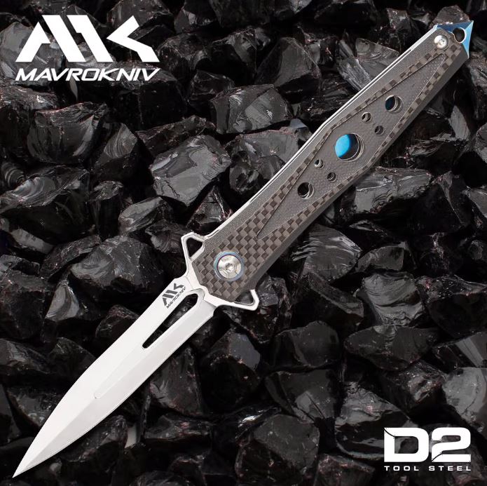 Mavrokniv Apex Folding Knife, D2 Steel, G10/CF Handle, MK006