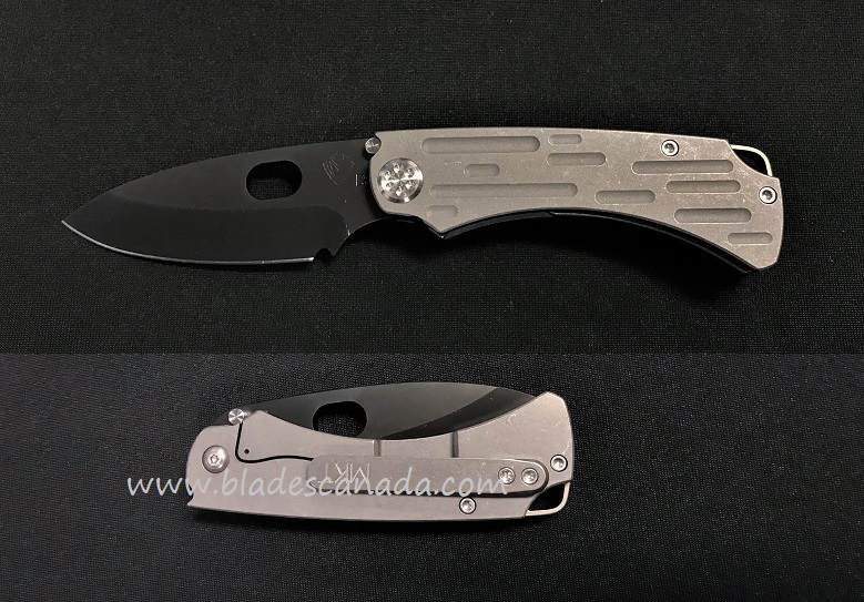 (Discontinued) Medford Colonial-T Framelock Folding Knife, D2 Black PVD, Titanium Tumble