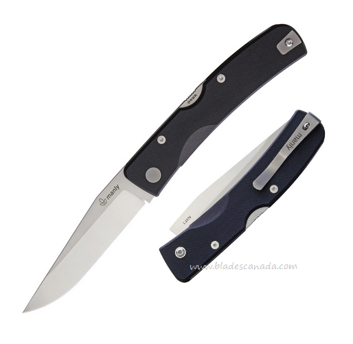 Manly Peak Folding Knife, D2 Satin, G10 Black, MLY005