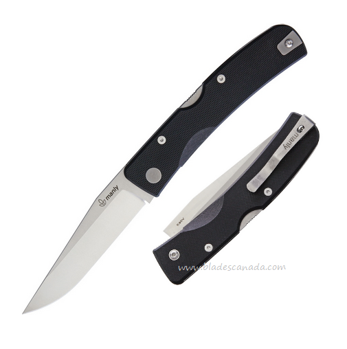 Manly Peak Folding Knife, CPM S90V Satin, G10 Black, MLY007
