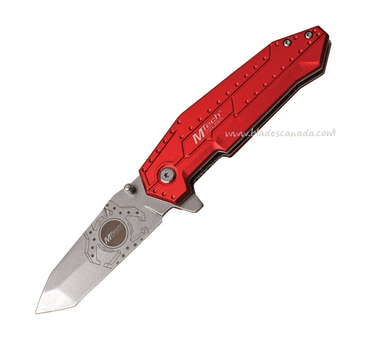 Mtech Flipper Folding Knife, SW Tanto Blade, Aluminum Red, MT1069RD