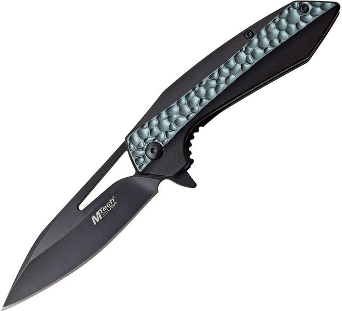 Mtech Knives Linerlock Flipper Folder, Gray Aluminum Handle, Assisted Opening, MTA1090GY