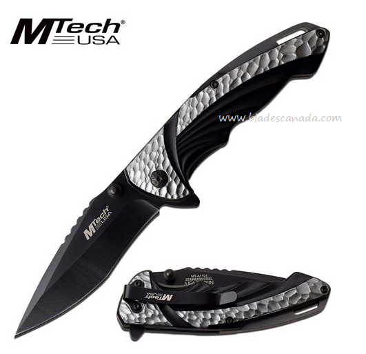 Mtech Flipper Folding Knife, Assisted Opening, Aluminum Handle, MTA1101GY