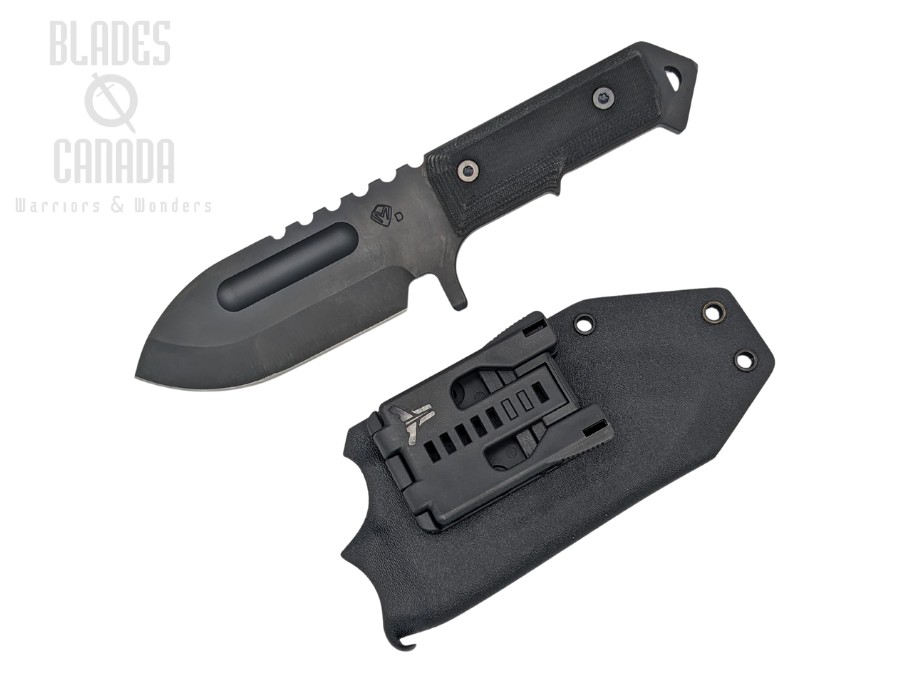 Medford Sea Wolf Small Fixed Blade Knife, D2 Black PVD, G10 Black, Kydex Sheath - Click Image to Close
