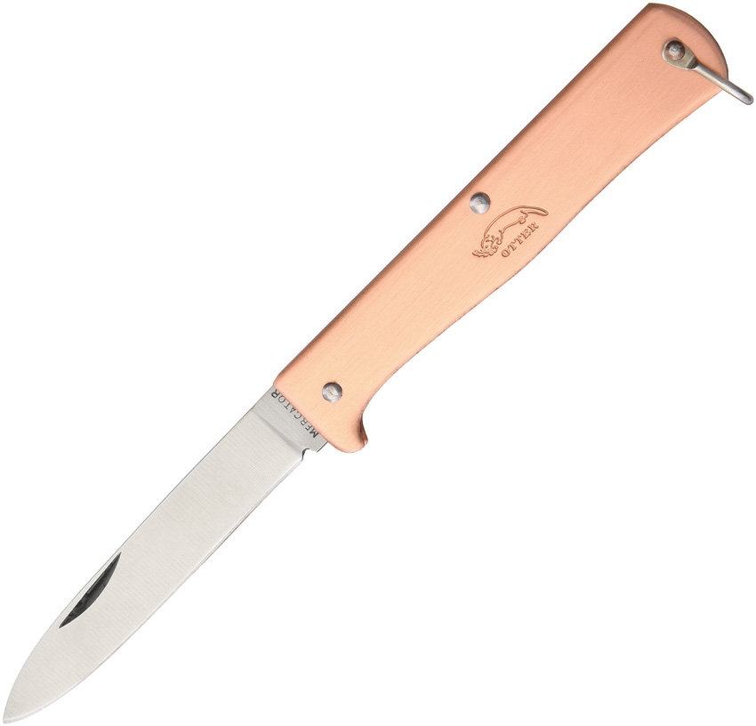 Otter-Messer Small Mercator Slipjoint Folding Knife, Stainless Steel, Copper Handle, 10601R