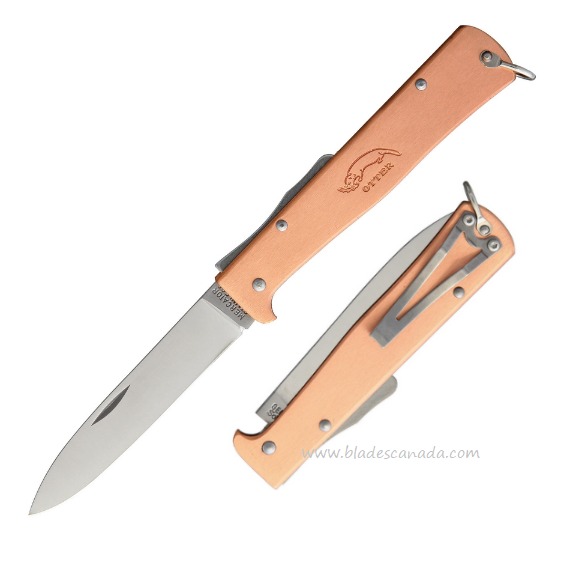 Otter-Messer Mercator Folding Knife, Stainless, Copper Handle, 10636RG