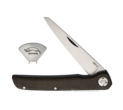 Otter-Messer York Slipjoint Folding Knife, 440C Satin, Micarta Green, 157MIGR