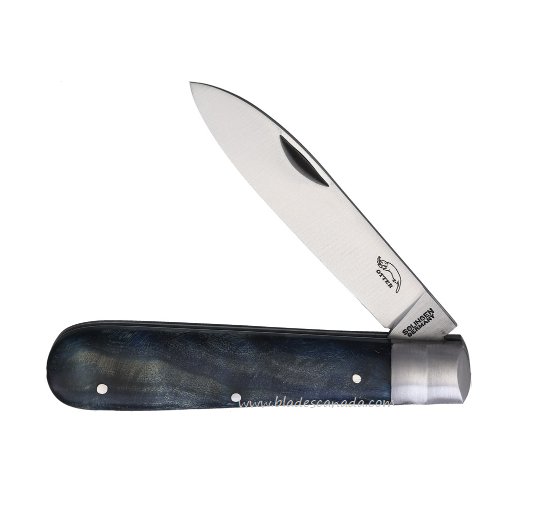 Otter-Messer Draco Slipjoint Folding Knife, Carbon Satin, Blue Wood, 161STABL
