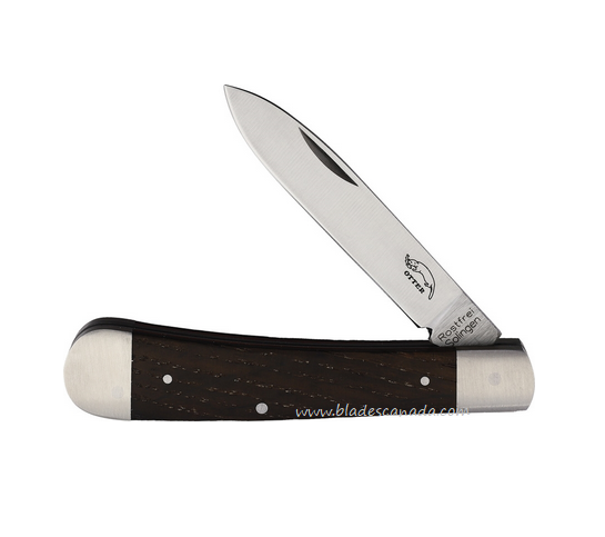 Otter-Messer Levin Slipjoint Folding Knife, Stainless Satin, Smoked Oak, 268RAU