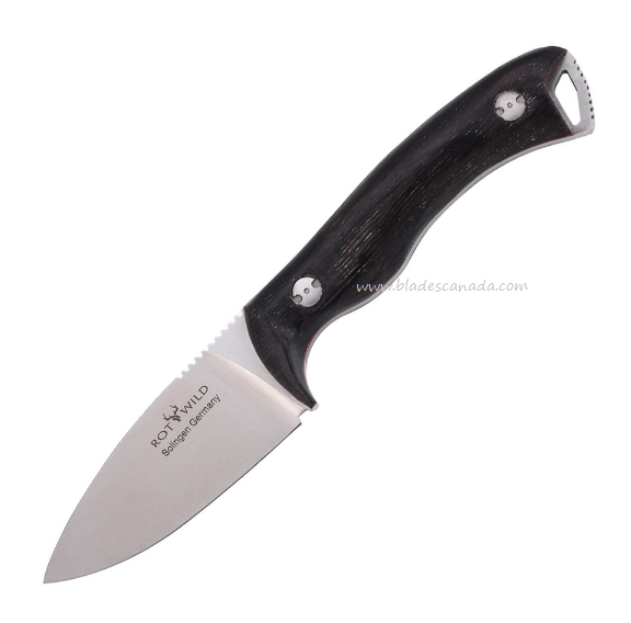 Otter-Messer Rotwild Milan Fixed Blade Knife, N690, Bog Oak, R04BME