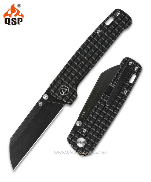 QSP Penguin Framelock Folding Knife, 154CM, Titanium Frag, QS130-OFRG