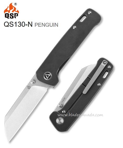 QSP Penguin Framelock Folding Knife, 154CM, Titanium, QS130-N