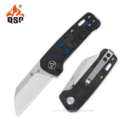 QSP Mini Penguin Mini Folding Knife, 14C28N Two-Tone, G10/Carbon Fiber Overlay, 130XS-D1