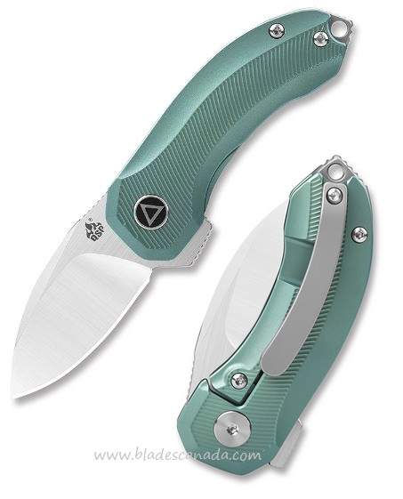 QSP Hamster Flipper Framelock Knife, S35VN, Titanium Green, QS138-C