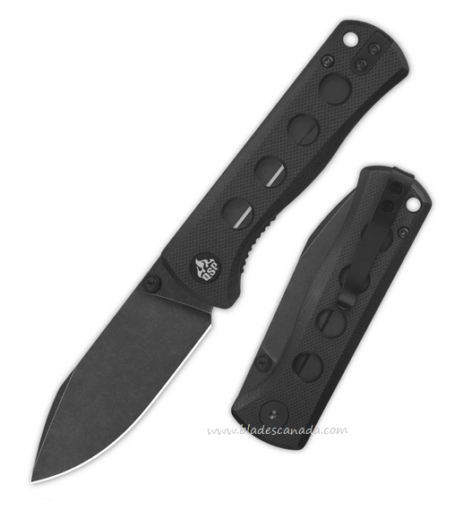 QSP Canary Folding Knife, 14C28N Black, G10 Black, QS150-A2