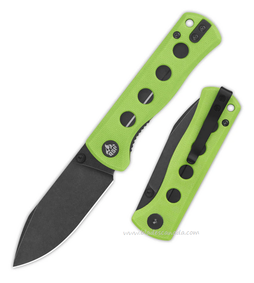 QSP Canary Folding Knife, 14C28N Black, G10 Neon Green, QS150-C2