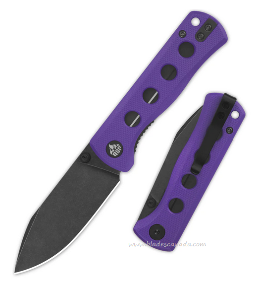 QSP Canary Folding Knife, 14C28N Black, G10 Purple, QS150-D2