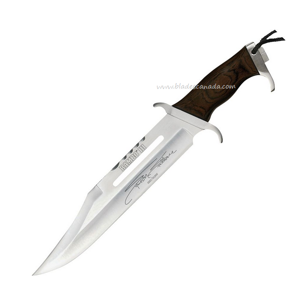Rambo Mini Rambo III Bowie Fixed Blade Knife, Ltd Edition, Stainless, Wood Handle, RB9433