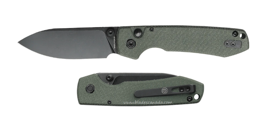 Vosteed Raccoon Folding Knife, 14C28N Black SW, Micarta Green, RC3SVM4