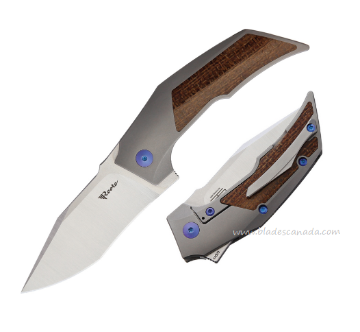 Reate T3000 Flipper Framelock Knife, M390 Satin, Titanium/Micarta, REA094