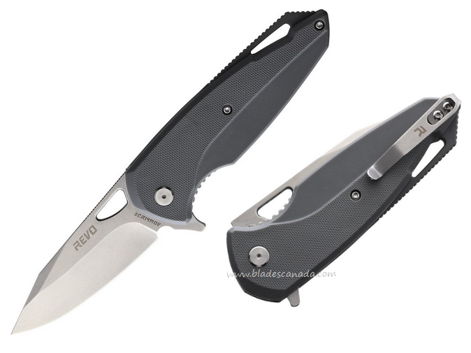 Revo Vipera XL Flipper Folding Knife, Assisted Opening, G10 Gray, VIPXLGRY