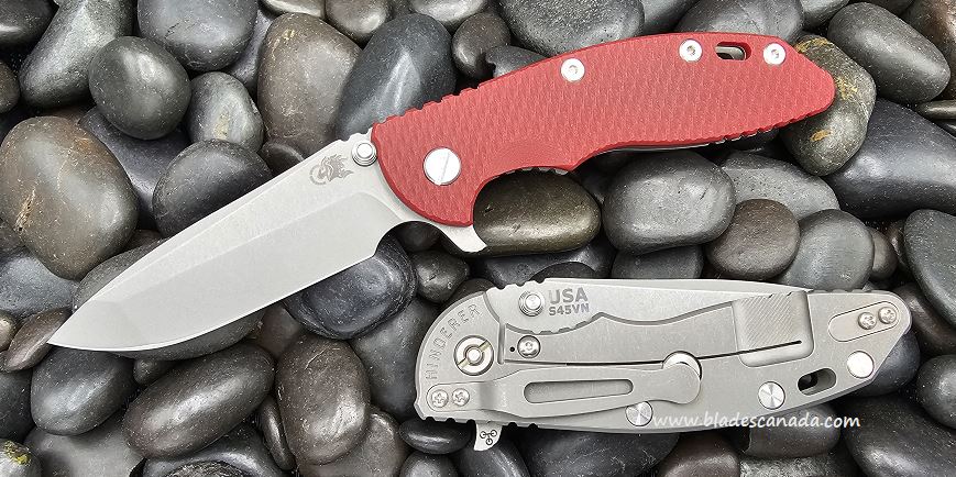 Hinderer XM-18 3.5 S45VN Spanto Tri-Way Working Finish - Red G-10 - Click Image to Close