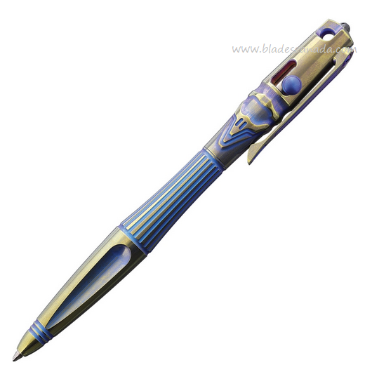 Rike Titanium Pen, Gold/Blue, Glass Breaker, RKTR02GB