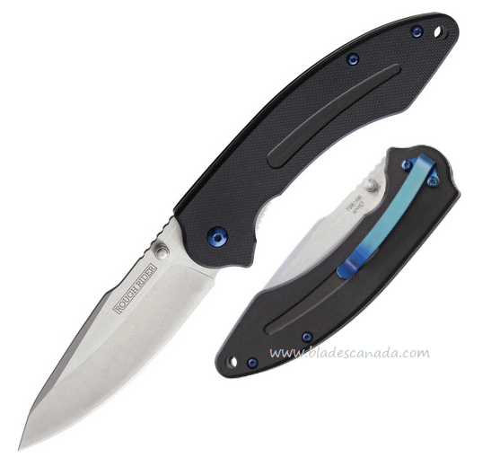 Rough Ryder Folding Knife, Assisted Opening, Drop Point Two-Tone, G10 Black, RR1881