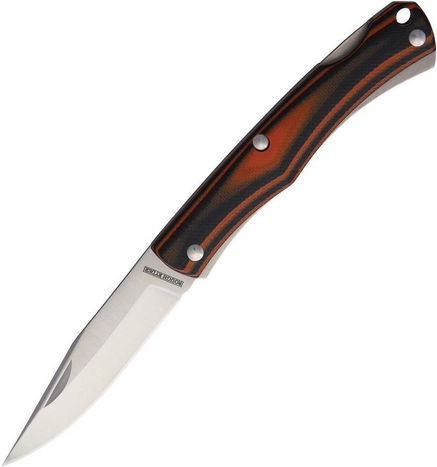 Rough Ryder Back Lock Folding Knife, Stainless, G10 Black/Orange, RR2105