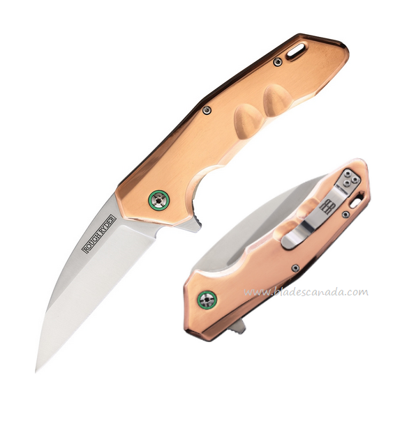 Rough Ryder RR2238 Flipper Folding Knife, D2 Satin, Copper, RR2238