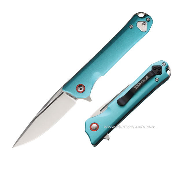 Rough Ryder Night Out Flipper Folding Knife, Stainless Satin, Aluminum Teal, RR2255