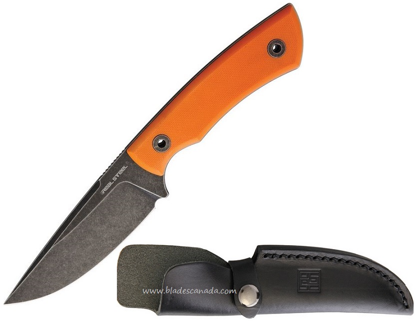 Real Steel The Forager Fixed Blade Knife, 14C28N, G10 Orange, 3751