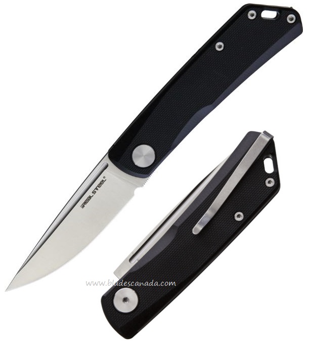 Real Steel Luna Lite Slipjoint Folding Knife, D2, G10 Black, 7031
