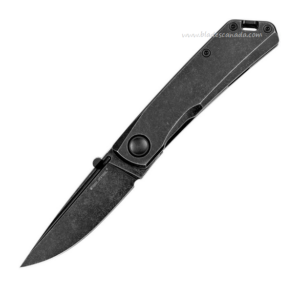 Real Steel Lunca Eco Framelock Folding Knife, K110 Black SW, Steel Black SW Handle, 7083