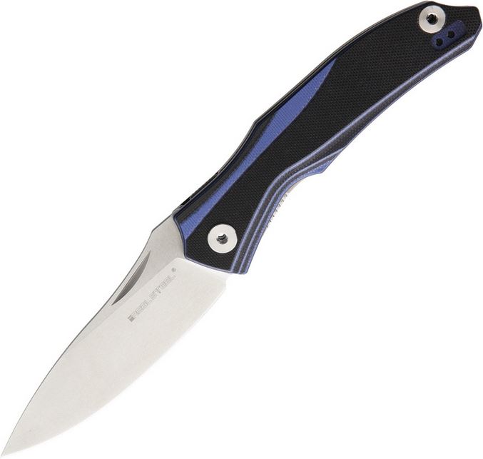 Real Steel E802 Horus Free Folding Knife, 14C28N, G10 Black/Blue, 7434