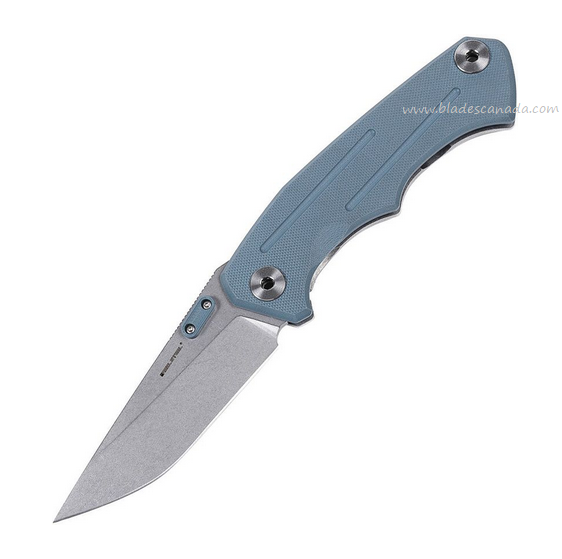 Real Steel Crusader Framelock Folding Knife, 14C28N Sandvik, G10 Blue-Grey, 7442