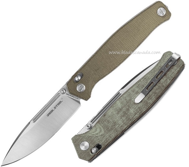 Real Steel Huginn Slike Lock Folding Knife, VG10 Steel, Micarta Handle, RS7651GM