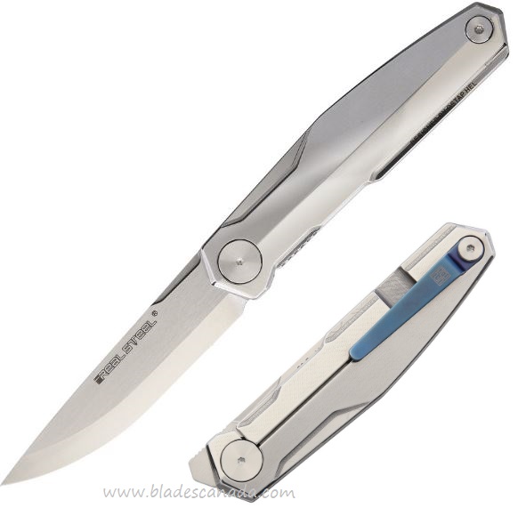 Real Steel G3 Puukko Framelock Folding Knife, 14C28N Scandi, 7811
