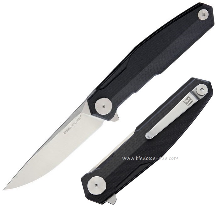 Real Steel G3 Light Flipper Folding Knife, 14C28N, G10 Black, 7814