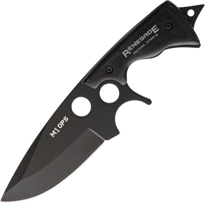 Renegade Tactical M1OPS Fighter Knife w/Leather Sheath, RT166