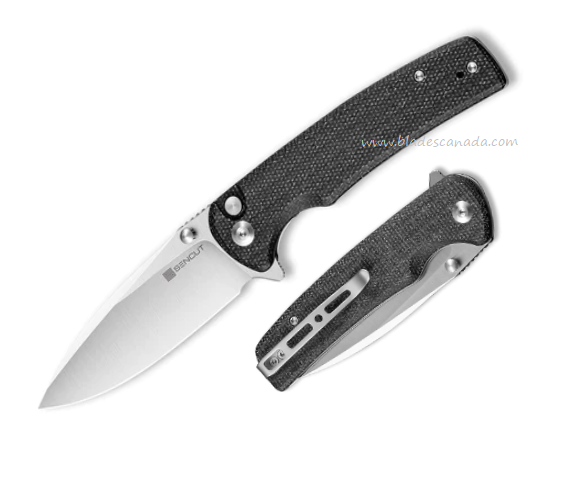 SENCUT Sachse Flipper Folding Knife, Micarta Black, S21007-1