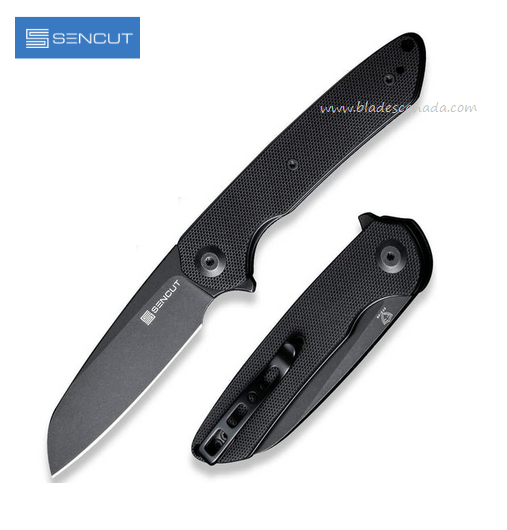 SENCUT Kyril Flipper Folding Knife, Black SW Blade, G10 Black, S22001-1
