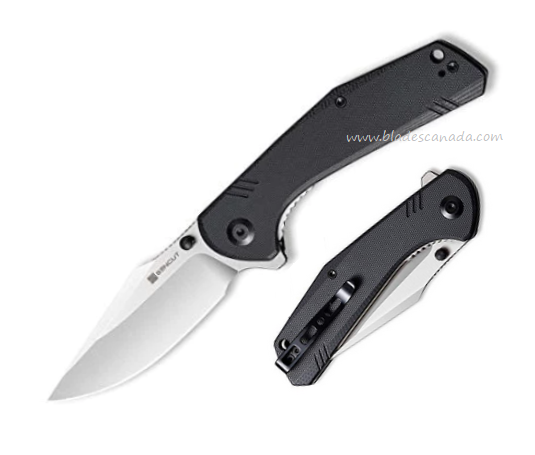 SENCUT Actium Flipper Folding Knife, D2 Satin, G10 Black, SA02B