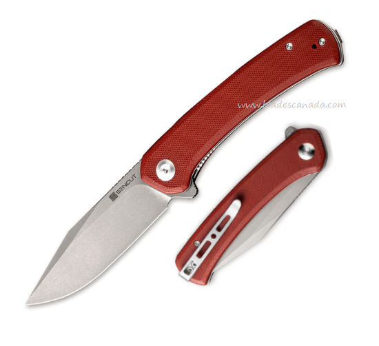 SENCUT Snap Flipper Folding Knife, Stonewash Blade, G10 Burgundy, SA05A-V1